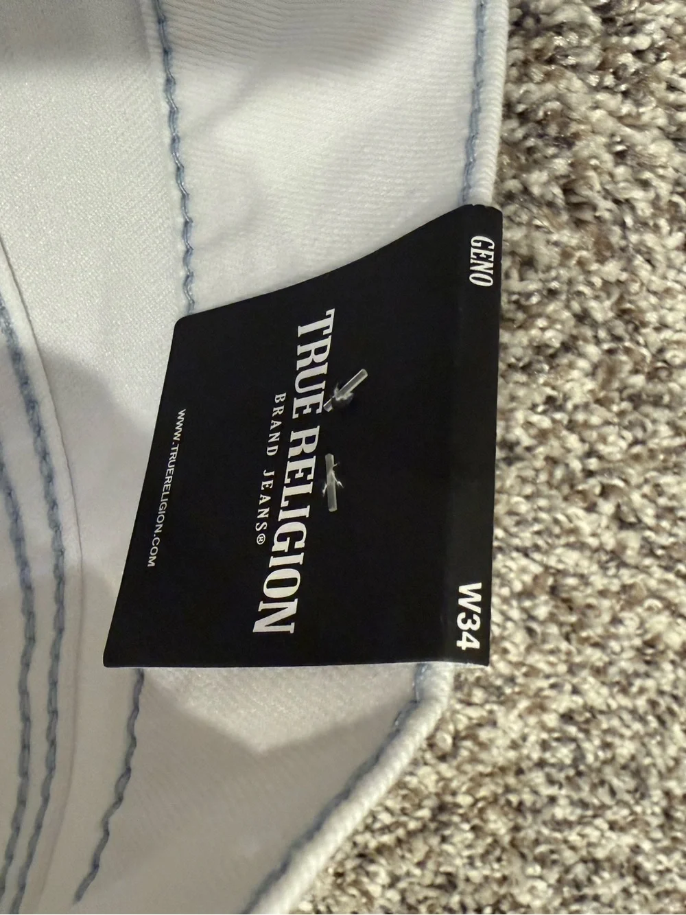 True Religion Geno Super T Slim Flap Jeans NWT White Size 34